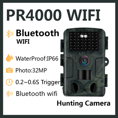 Têtes de détection de la caméra 32MP Bluetooth WIFI 1080p 3 de chasse de PR4000 WiFi