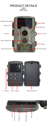 Lumière extérieure IP66 de la faune 46pcs 940nm IR de HD 16MP Motion Sensor Camera
