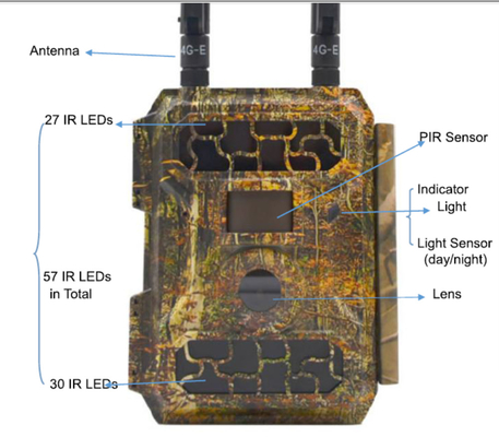 APPLI mobile MMS 16MP 1080P de la caméra 4G de traînée de 57pcs 940nm IR chassant la caméra de jeu