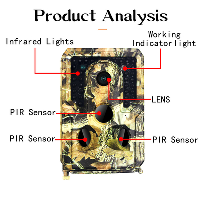 PR400 Hunter Trail Camera 1080p imperméabilisent la came de jeu de CMOS 15m Wildview