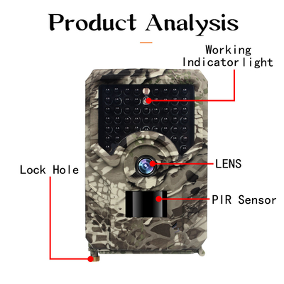 Caméra de chasse imperméable de traînée de 16MP 1080P IP54 avec la vision nocturne de 49pcs IR LED pour l'OEM bon marché de foyer de traînée extérieure